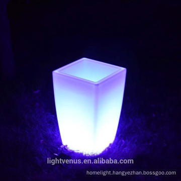 Europe style LED plastic flower pot outdoor light up mood Led light plant vase